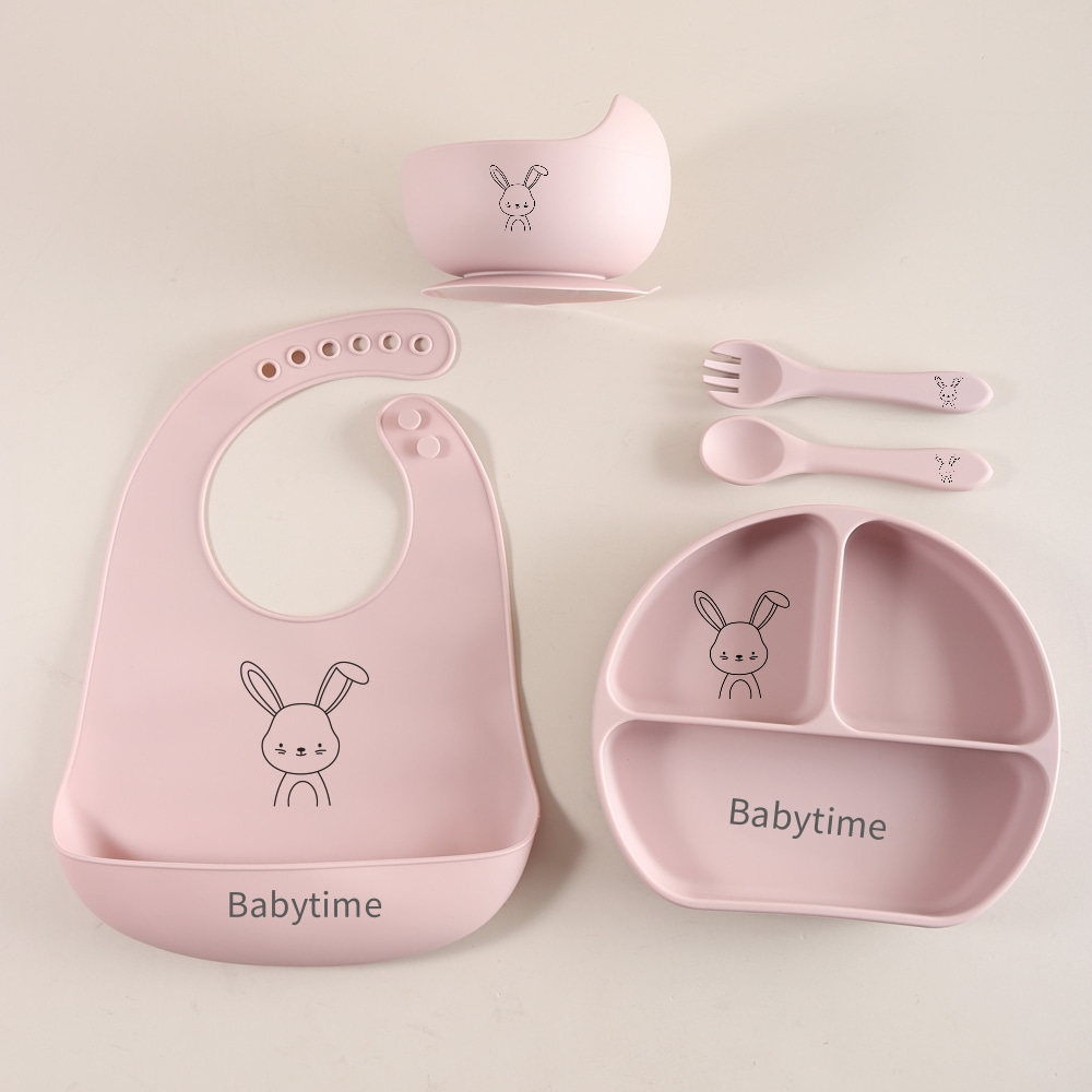Baby Food Weaning - Conjunto de utensílios para bebê coelho,