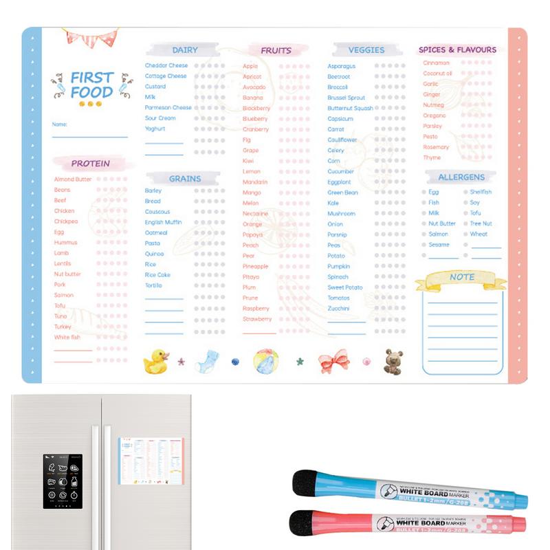 Baby Food Tracker - Lista de verificação reutilizável para primeiros