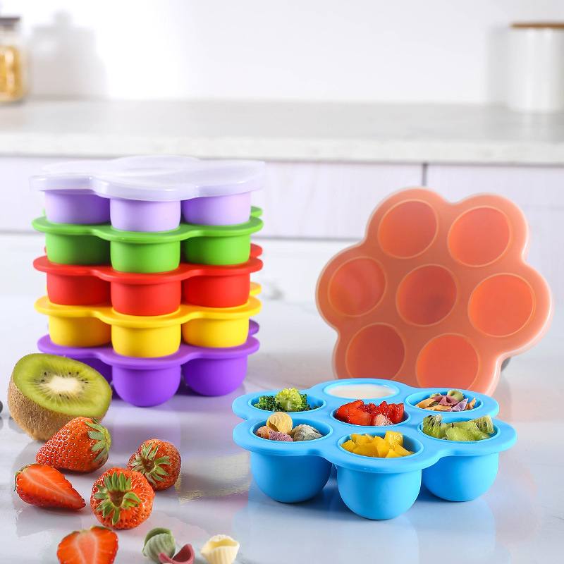 Baby Food Freezer Tray - Forma de Silicone Reutilizável com 7