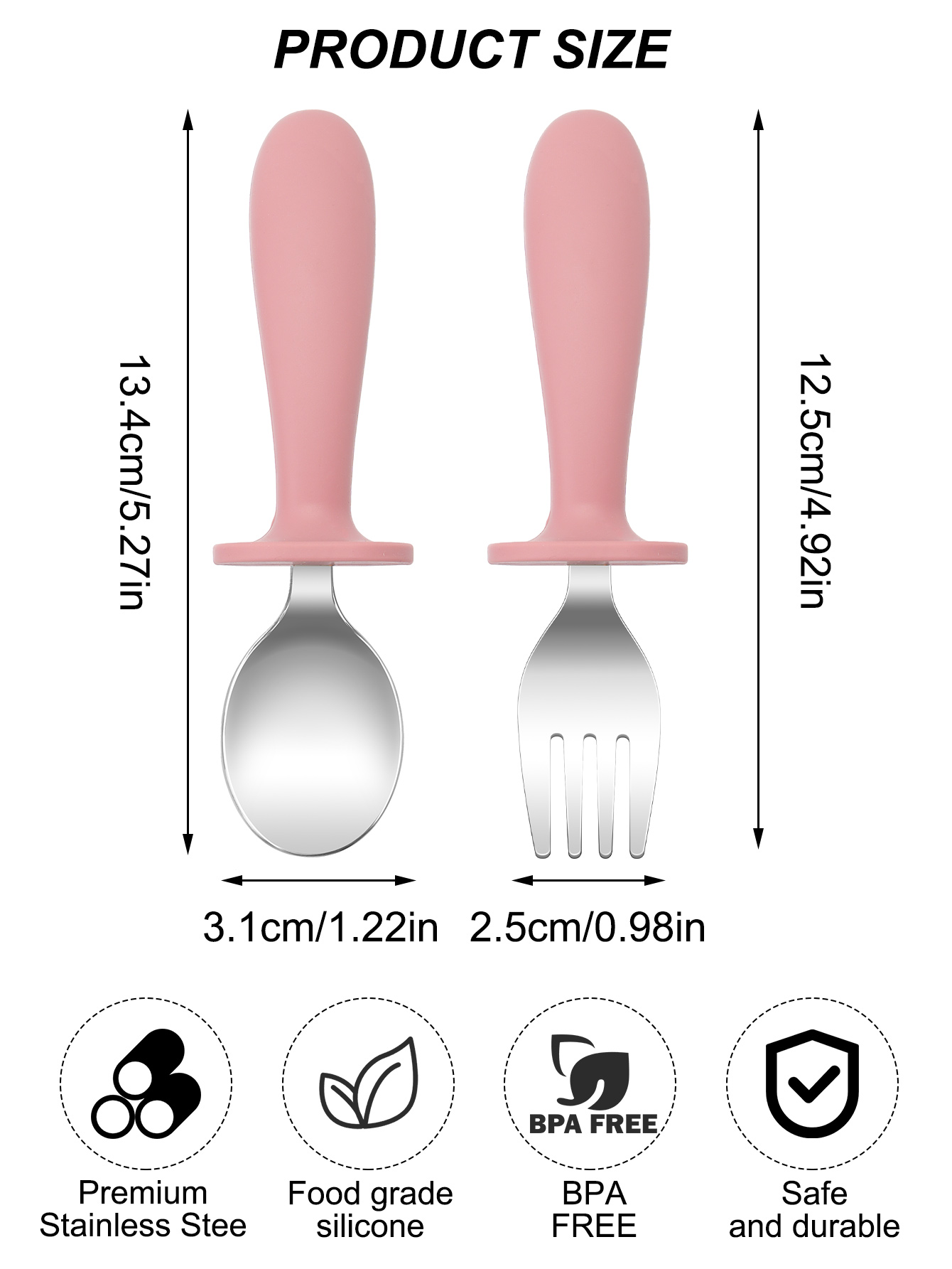 2 pçs de aço inoxidável garfo  - Baby Food Weaning avaliação e preço