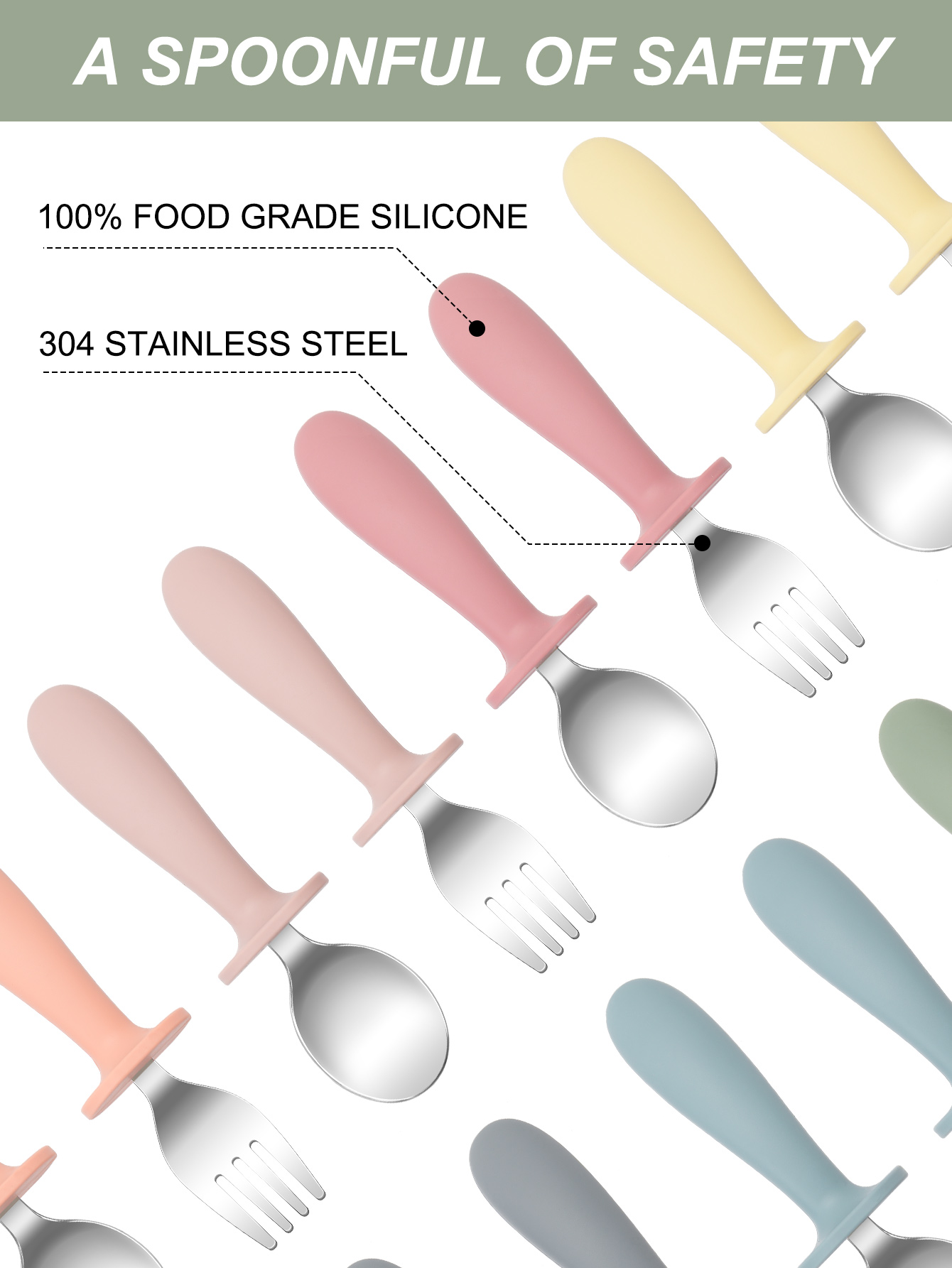 2 pçs de aço inoxidável garfo  - Baby Food Weaning avaliação e preço